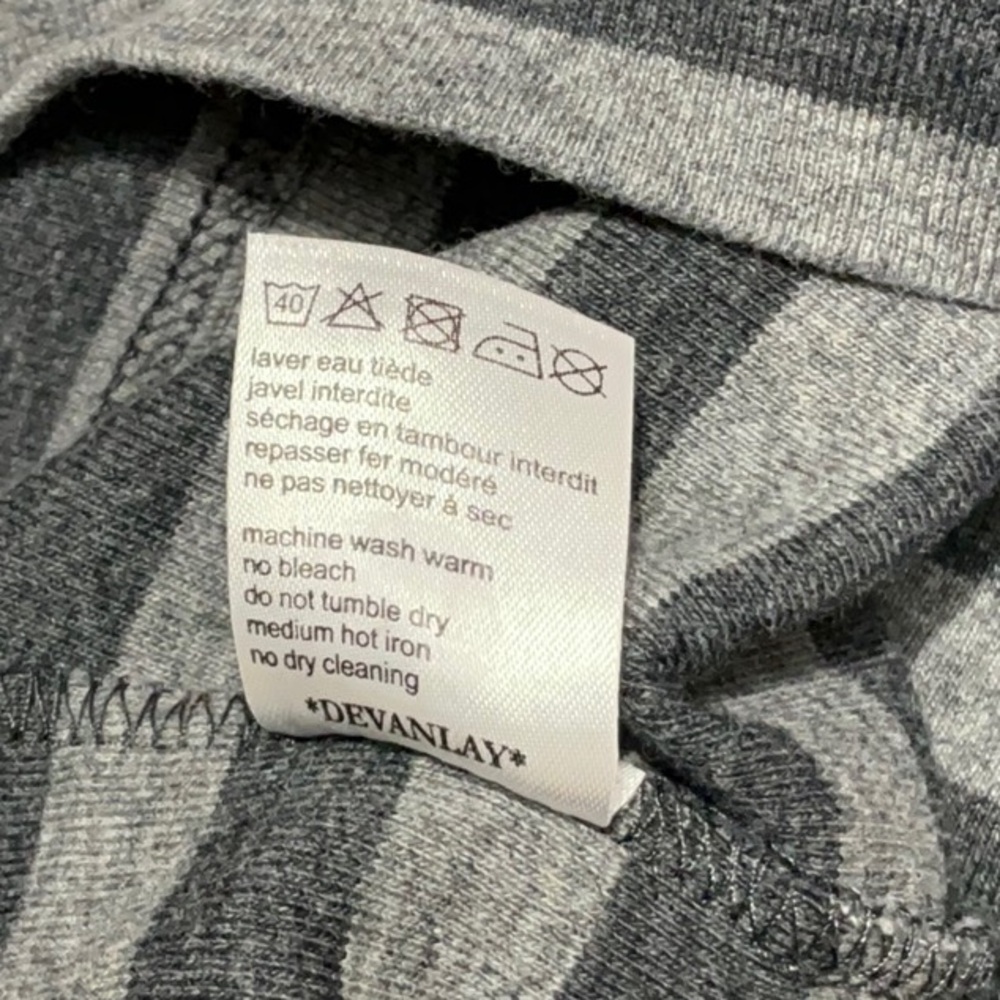 LACOSTE Stripe Rugby Polo Shirt XS FR 32 18” p2p Gray/Tan EUC - Picture 12 of 13